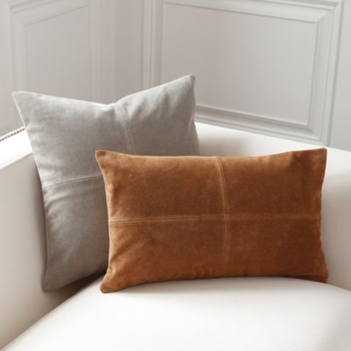 Sueded Leather Throw Pillows Ballard Designs