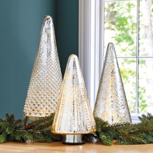 Lit Mercury Glass Trees | Ballard Designs