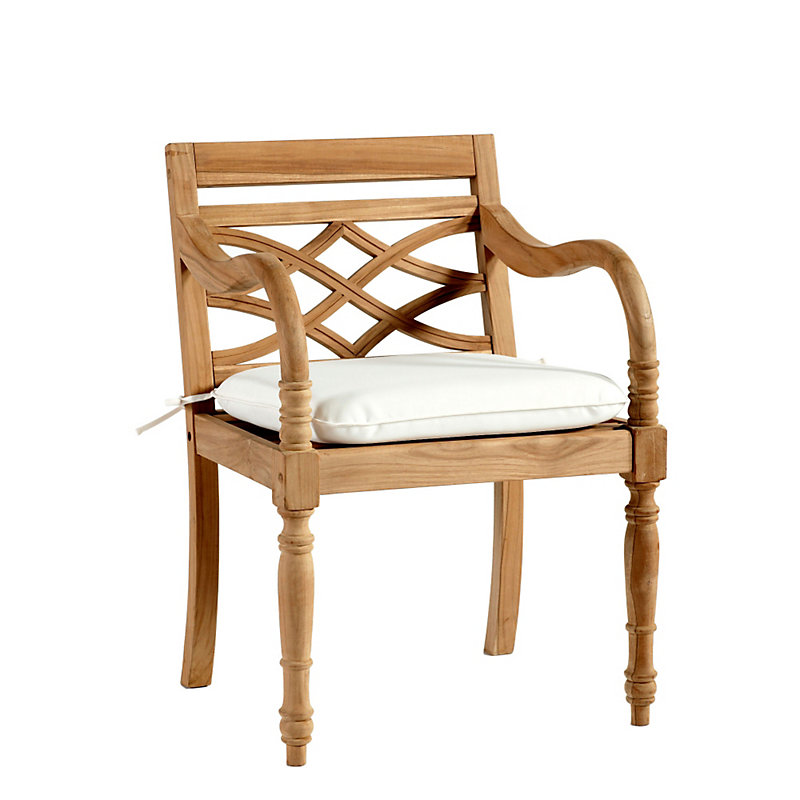 Ceylon Teak Dining Armchair With, Ballard Designs Dining Chair Cushions