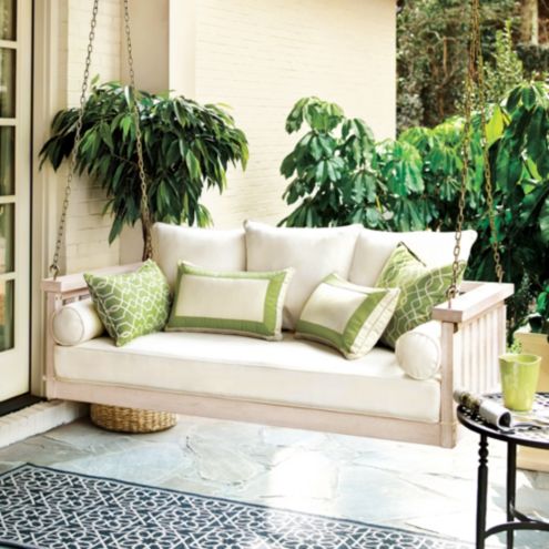 Sunday Porch Swing with Cushions Graywash  - Ballard Designs